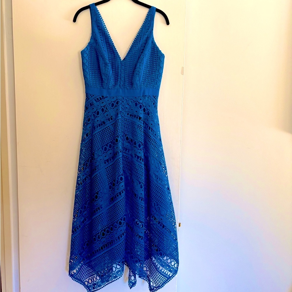 2001 Vintage Monsoon UK Blue Dress UK 8/US 4